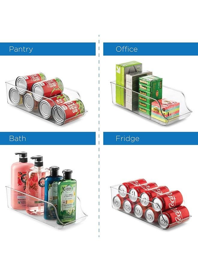 Arabest Set of 4 Refrigerator Organizer Bins Pop Soda Can Dispenser Beverage Holder for Fridge, Freezer, Kitchen, Countertops, Cabinets - Clear Plastic Canned Food Pantry Storage Rack  - Image 3