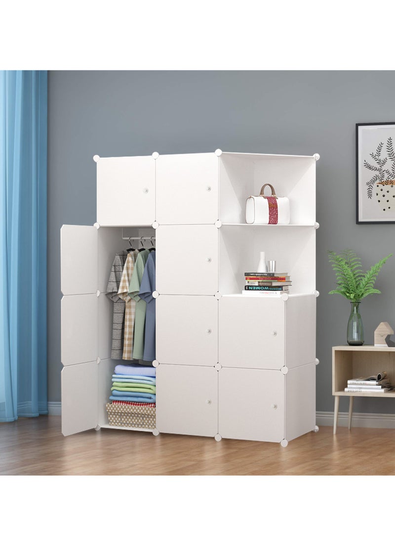 XiuWoo 10-Cube Storage Cabinet Closet Portable Space-Saving Wardrobe Combination Armoire With Shelf for Clothes Books Toys Towels  - Image 1