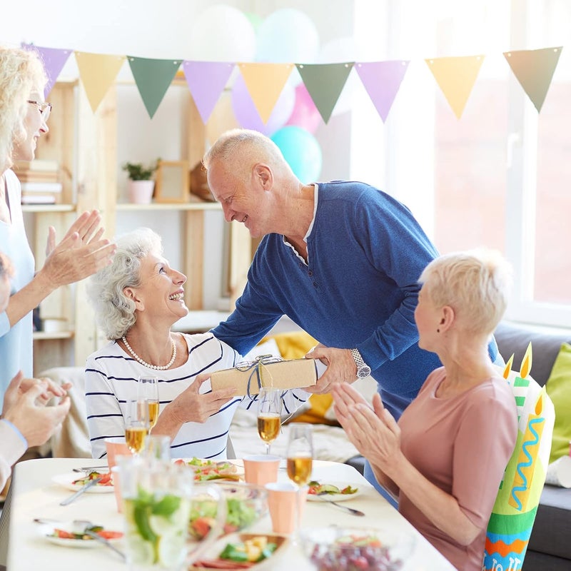 Tegeme Birthday Chair Cover 2 Pieces Kids Chair Cover Classroom Seat Decorations for Party Home School Office(Blue) - Image 4