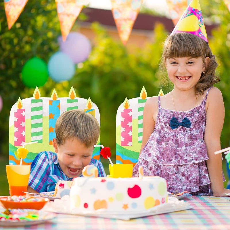 Tegeme Birthday Chair Cover 2 Pieces Kids Chair Cover Classroom Seat Decorations for Party Home School Office(Blue) - Image 3