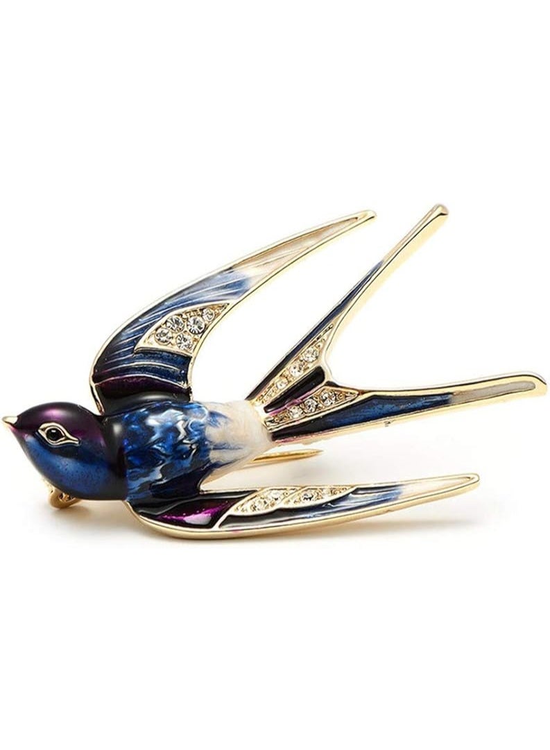 Goolsky Premium Lovely Crystal Swallow Animal Brooch Bird Lapel Pin Badge Women Jewelry - Image 2