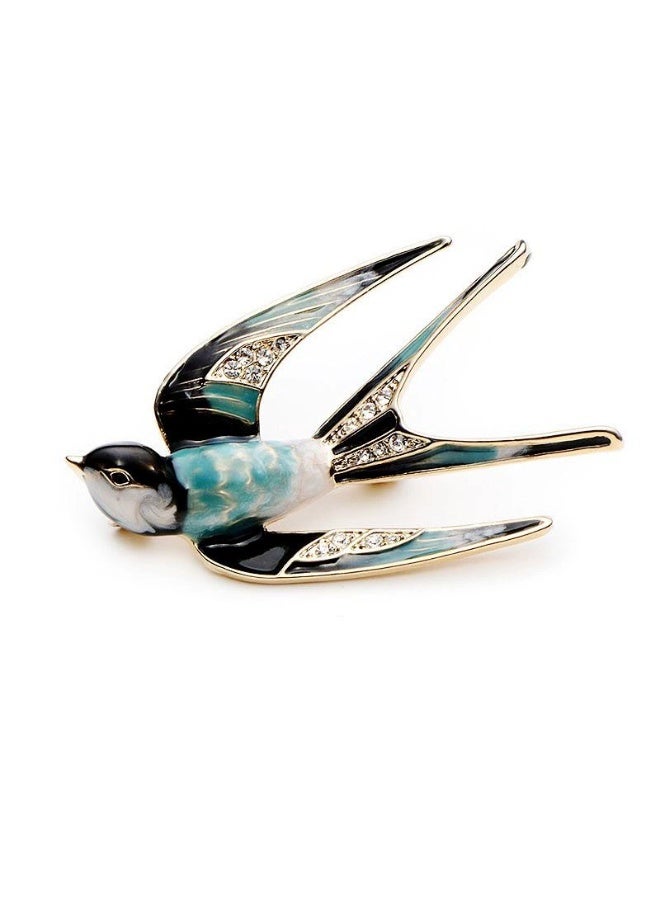 Goolsky Premium Lovely Crystal Swallow Animal Brooch Bird Lapel Pin Badge Women Jewelry - Image 3