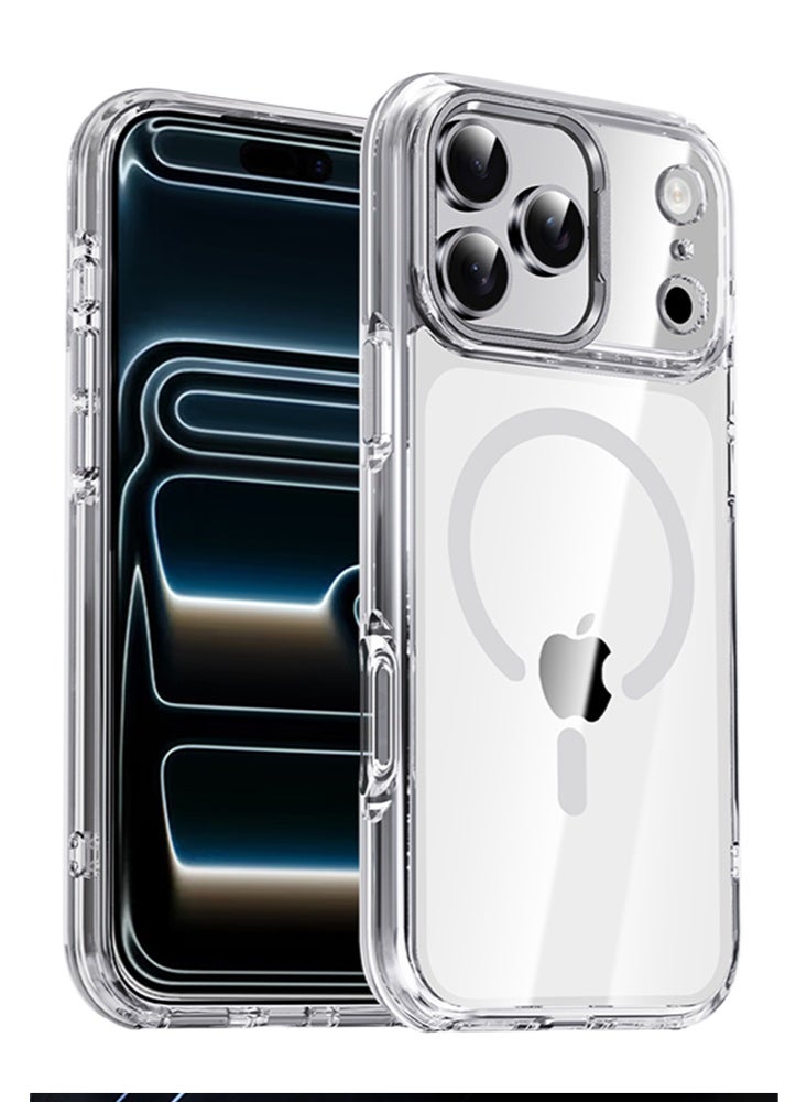 Magnetic Compatible with iPhone 17 Pro Case, Upgraded Compatible with Magsafe Non-Yellowing Protective Shockproof Bumper Phone Cover - Clear - Image 1