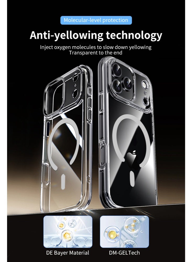 Magnetic Compatible with iPhone 17 Pro Case, Upgraded Compatible with Magsafe Non-Yellowing Protective Shockproof Bumper Phone Cover - Clear - Image 2