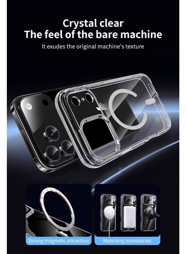 Magnetic Compatible with iPhone 17 Pro Case, Upgraded Compatible with Magsafe Non-Yellowing Protective Shockproof Bumper Phone Cover - Clear - Image 3