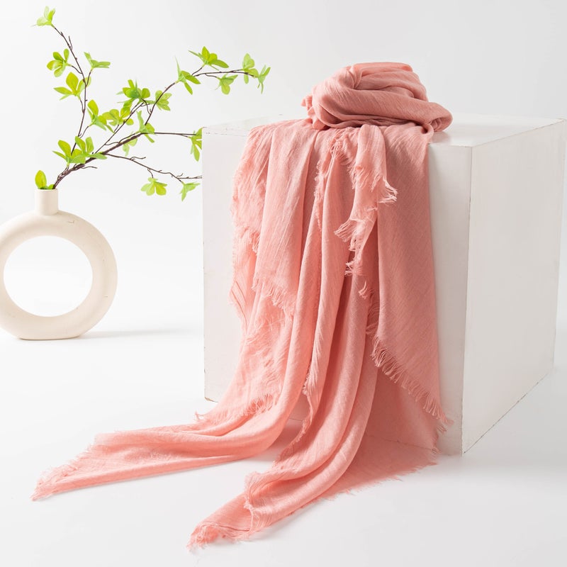 Spring Korean Solid Color Long Silk Scarf -53 gray green - Image 5