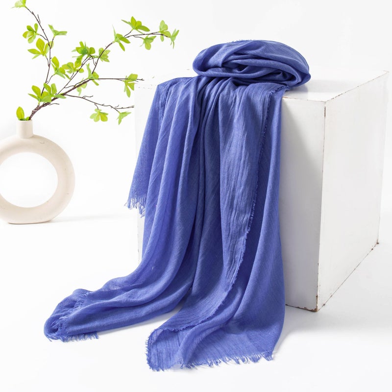 Spring Korean Solid Color Long Silk Scarf -53 gray green - Image 2