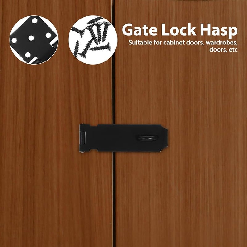 Thickened Black Stainless Steel Door Lock Hasp Latch Anti Theft Security Clasp for Gates Cabinets - Image 5