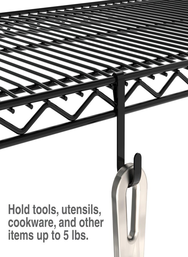InterMETRO Metro LHK23B Snap-On Metal Hooks for Wire Shelving - 5 lbs Capacity Black J-Hooks for Hanging Kitchen Tools, Utensils and More - Pack of 4 - Image 4