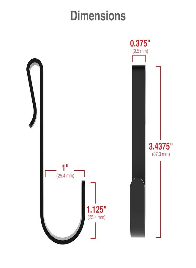 InterMETRO Metro LHK23B Snap-On Metal Hooks for Wire Shelving - 5 lbs Capacity Black J-Hooks for Hanging Kitchen Tools, Utensils and More - Pack of 4 - Image 5