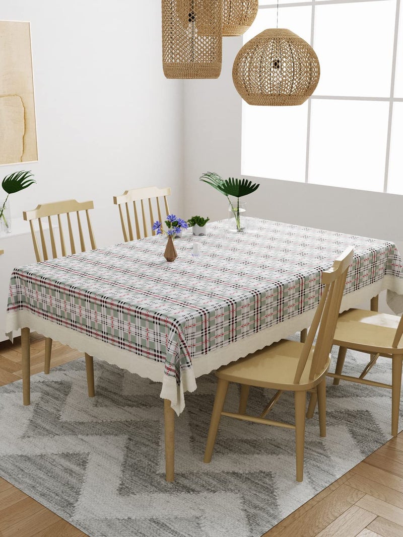 CASANEST Rectangular AntiSlip ZigZag Striped Center Table Cover 54x78 inch 46 Seater Table Cover Green printed0002 54x78 Green - Image 1