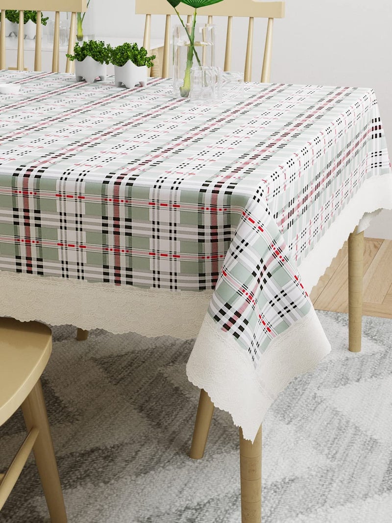CASANEST Rectangular AntiSlip ZigZag Striped Center Table Cover 54x78 inch 46 Seater Table Cover Green printed0002 54x78 Green - Image 3
