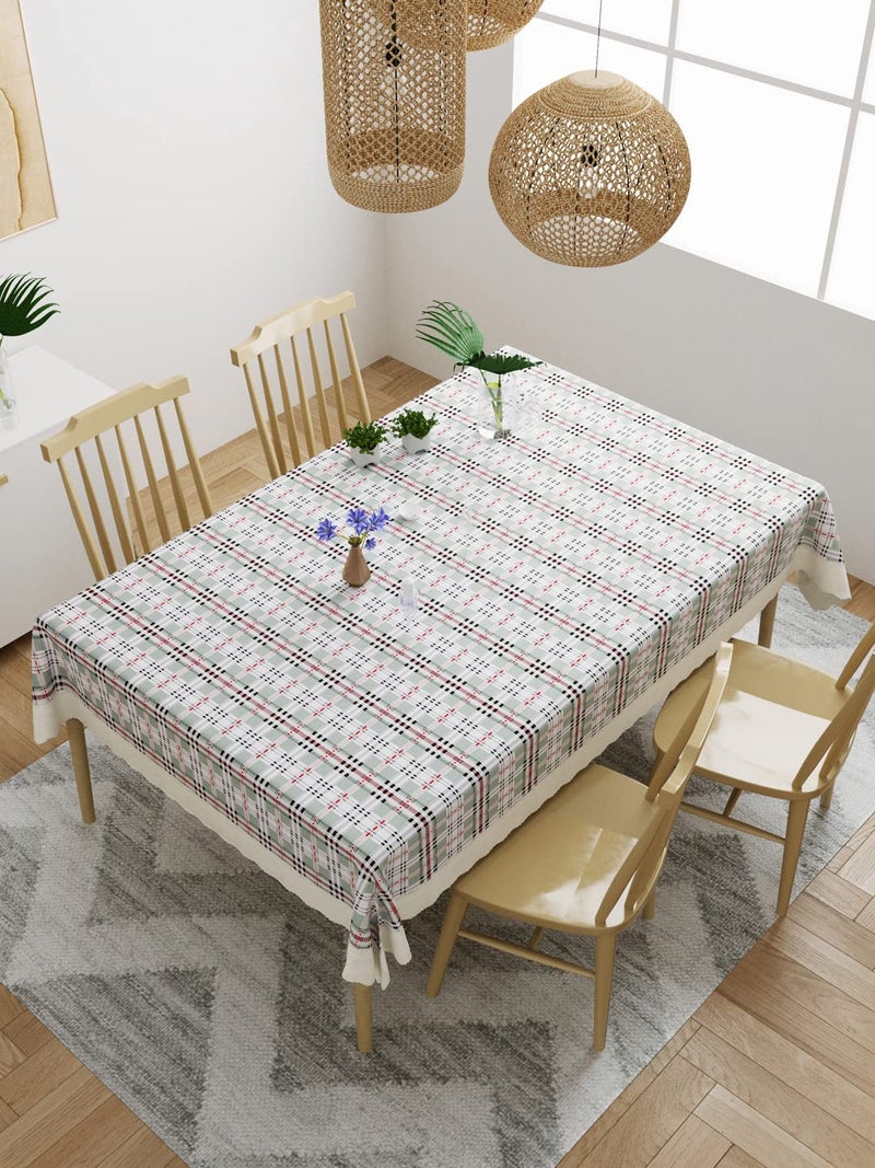 CASANEST Rectangular AntiSlip ZigZag Striped Center Table Cover 54x78 inch 46 Seater Table Cover Green printed0002 54x78 Green - Image 4