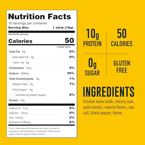LonoLife Chicken Bone Broth Powder Mix | 10g Protein | Collagen-Rich, Keto & Paleo Friendly | Natural Ingredients | 10 Portable Stick Pack Servings - Image 3