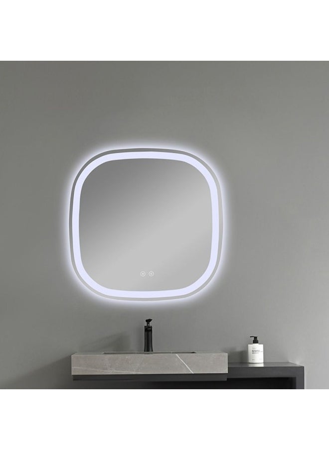 DANUBE HOME Milano Led Mirror With Anti Fog 700*700Mm Hs16393 | Glass Mirror | Vanity Mirror With Lights Bathroom Mirror Wall Mounted For Toilet Bathroom Washroom Shower Room - Mirror  - Image 3