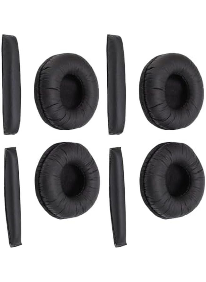 Memory Foam Replacement Earpads Cushions Black Compatible with Sennheiser PX200 PX100 PX80 PX90 PC130 PC131 Headphones 4 Pieces - Image 4