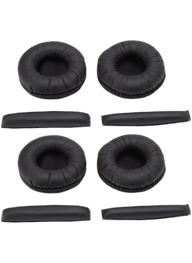 Memory Foam Replacement Earpads Cushions Black Compatible with Sennheiser PX200 PX100 PX80 PX90 PC130 PC131 Headphones 4 Pieces - Image 1