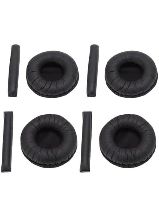 Memory Foam Replacement Earpads Cushions Black Compatible with Sennheiser PX200 PX100 PX80 PX90 PC130 PC131 Headphones 4 Pieces - Image 3