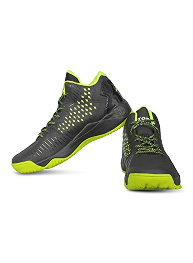 Vector X BB-22 Basketball Shoes (Black/Green, 9 UK) | Boys & Girls |Natural Rubber Sole| Non Marking Shoes|Indoor and Outdoor - Image 2
