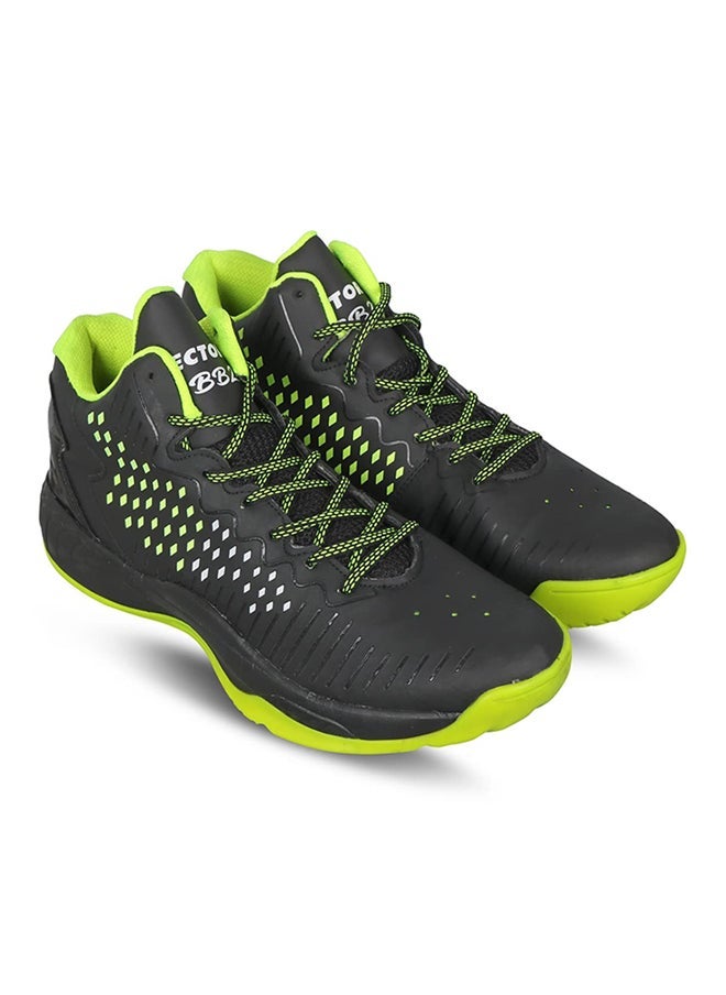 Vector X BB-22 Basketball Shoes (Black/Green, 9 UK) | Boys & Girls |Natural Rubber Sole| Non Marking Shoes|Indoor and Outdoor - Image 3