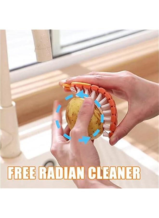 Flexible Brush for Cleaning Fruits and Vegetables - Ideal for Carrots, Potatoes, Radishes, and Corn - Kitchen Gadget for Easy Scrubbing and Washing