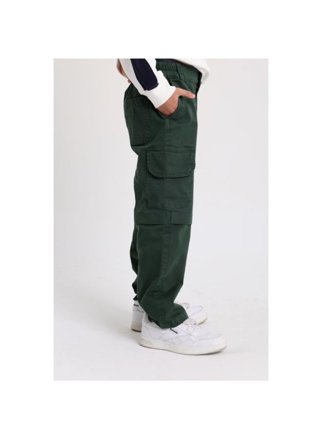 playmore Unisex Gabardine Cargo Pants – Dark Green - Image 3