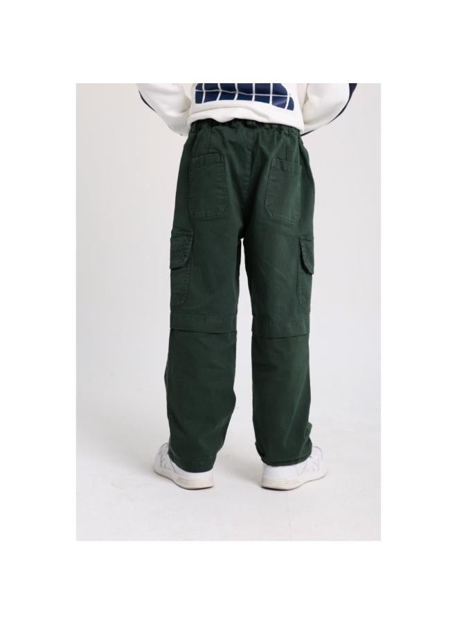 playmore Unisex Gabardine Cargo Pants – Dark Green - Image 2