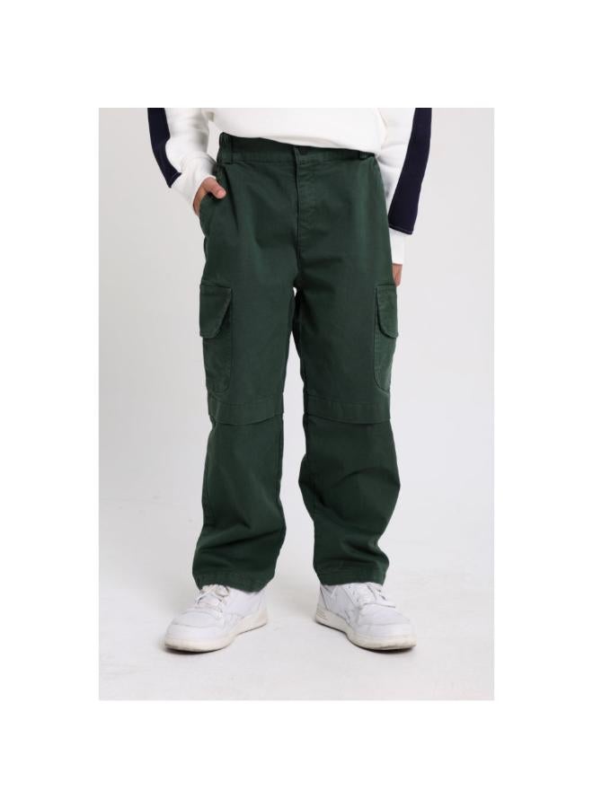 playmore Unisex Gabardine Cargo Pants – Dark Green - Image 1