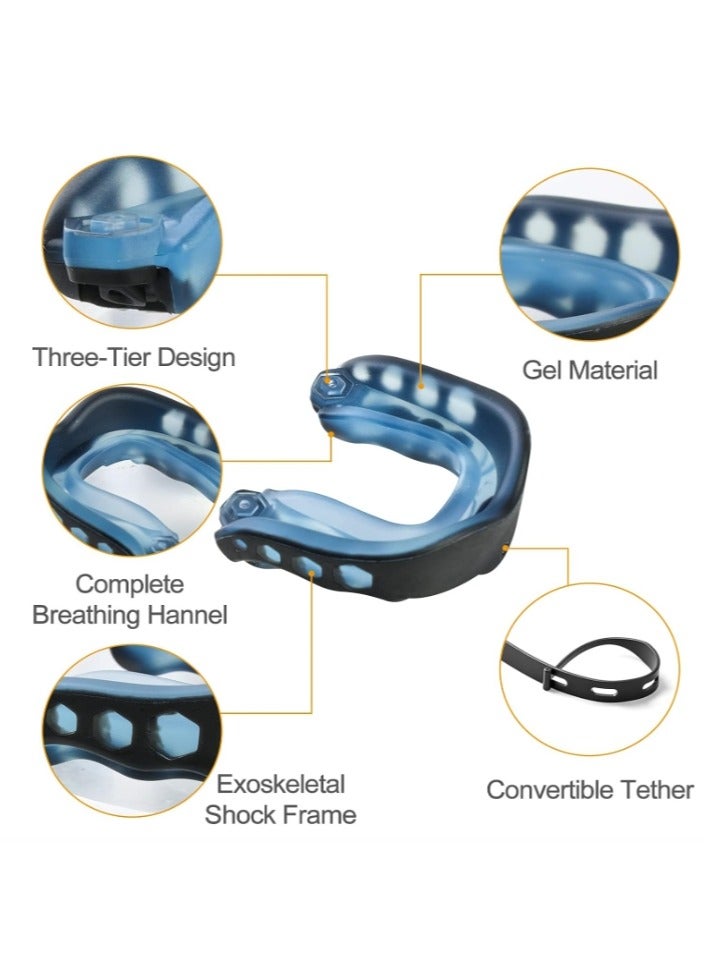 OASIS-TH 2 Pack EVA Mouthguards with Case, Sport Mouth Guards Mouthguard Gum Guard, Mouthguard Slim Fit for Boxing, Basketball, Hockey, Soccer  - Image 2