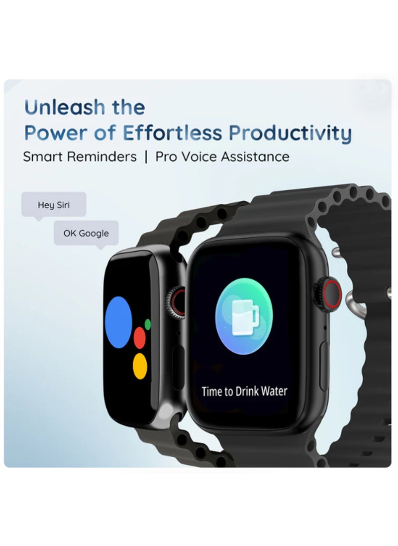 BSNL 2+1 Unisex Smart Watch Series9 Wireless Earphones with Charging Case Extra Strap in Assorted Color Full Touch Color Screen Bluetooth Calling Health & Sports Wireless Charging Black
