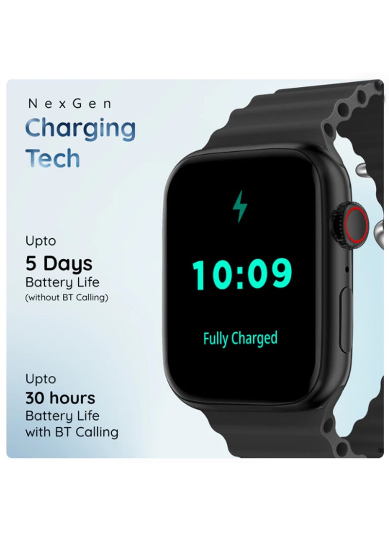 BSNL 2+1 Unisex Smart Watch Series9 Wireless Earphones with Charging Case Extra Strap in Assorted Color Full Touch Color Screen Bluetooth Calling Health & Sports Wireless Charging Black