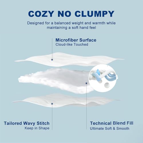 MEELUS Lightweight Comforter Cooling White, All Season Duvet Insert Breathable Full Size Summer Bedding, Soft Microfiber Cool Down Alternative Quilt with Corner Tabs, 82x86 inch - Image 2