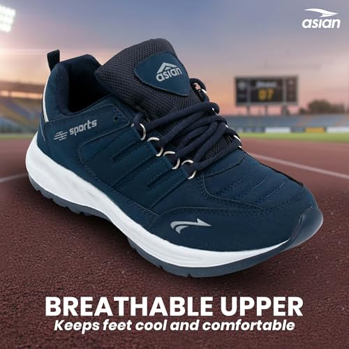 ASIAN COSKO-21 Men s Sports Shoes | Stylish Sneakers Lightweight, Breathable, Cushioned Sole, Durable Grip | Perfect for Running, Walking & Gym Blue(Blue)-UK 7 - Image 5