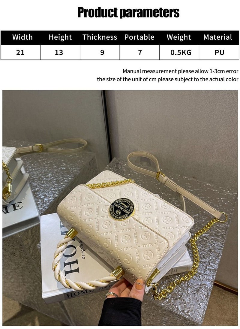MEIK FAINEL - Fashion Women Lady Leather Messenger Crossbody Shoulder Bag Satchel Handbag Tote White - Image 1