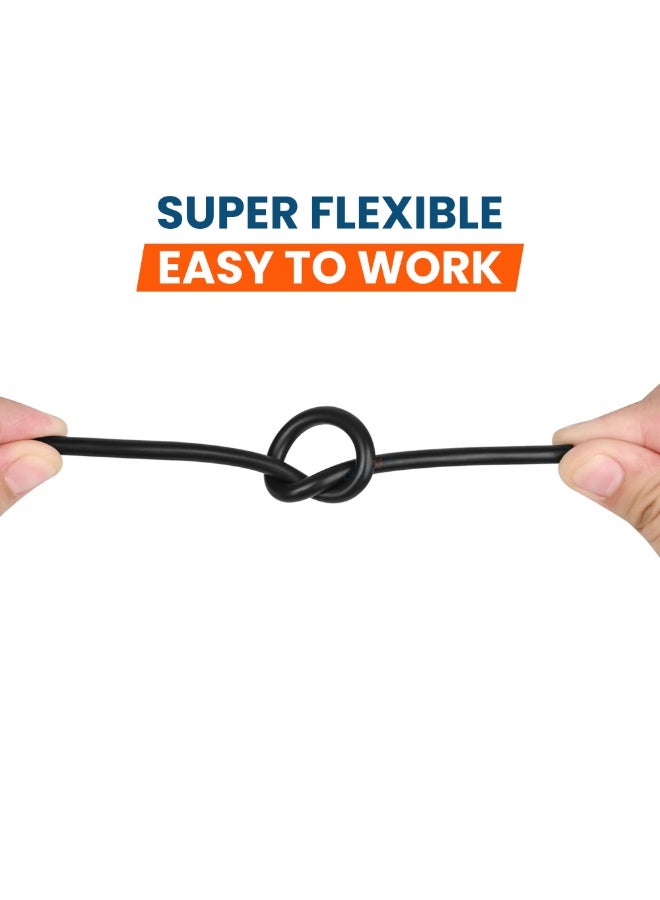 درافل سلك كهربائي دورافيل، معزول بمادة PVC بيضاء، سلك طاقة دائري مرن (أسود، 2 قلب، 30 متر، 1 مم) - Image 4