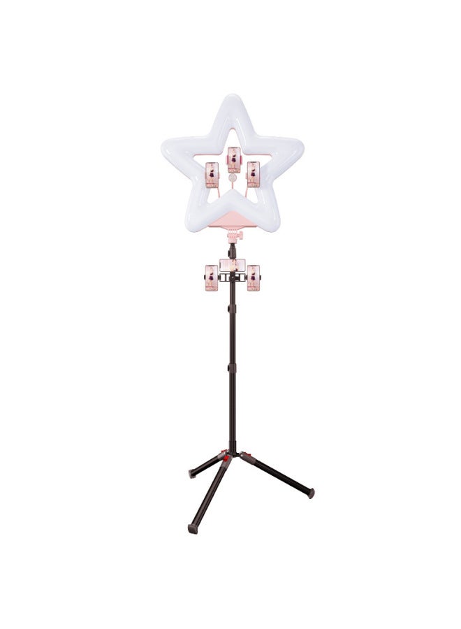Loquat RK52 Five-pointed Star Colorful Live Light LED Light Three-machine Photography Light Remote Control Photo Touch Multi-function-Color:Pink - Image 4
