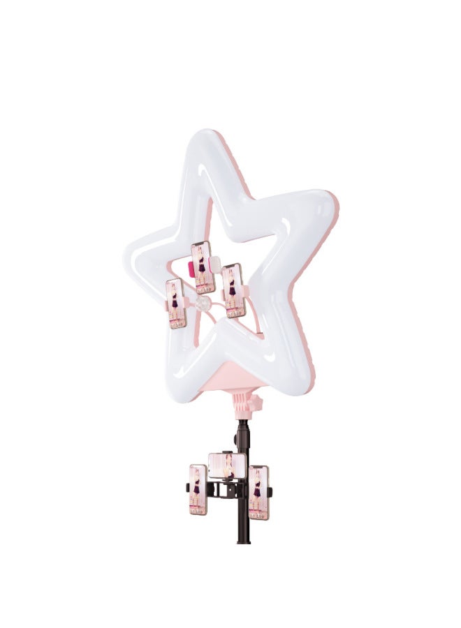 Loquat RK52 Five-pointed Star Colorful Live Light LED Light Three-machine Photography Light Remote Control Photo Touch Multi-function-Color:Pink - Image 3