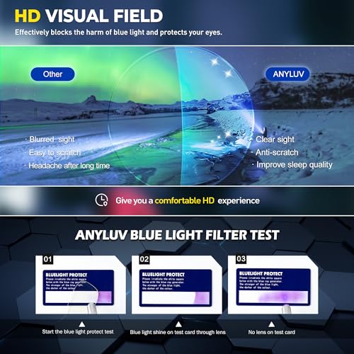 ANYLUV Blue Light Blocking Glasses for Men and Women, Premium Computer Gaming Glasses with Ultra HD lens - Image 5