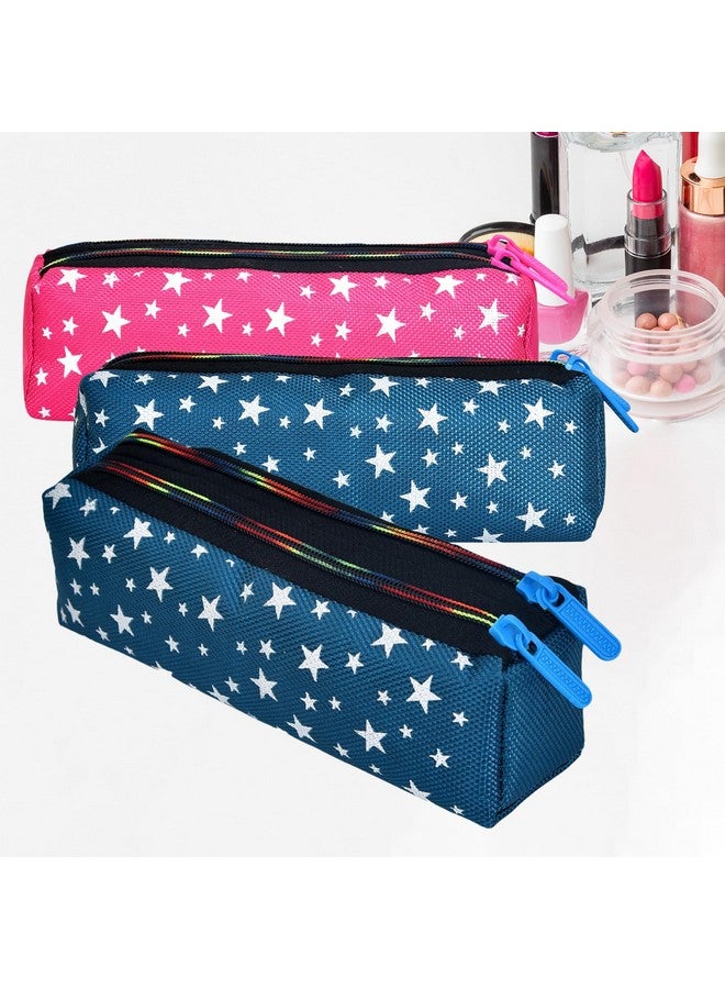 Hearts Makeup Pouch|Rexine Cosmetic Pouch|Jewellery Utility Pouch|Toiletry Pouch For Girls|Travel Makeup Pouch For Girls|Storage Makeup Bag|Star Makeup Pouch|Pack Of 3|Multi - Image 1