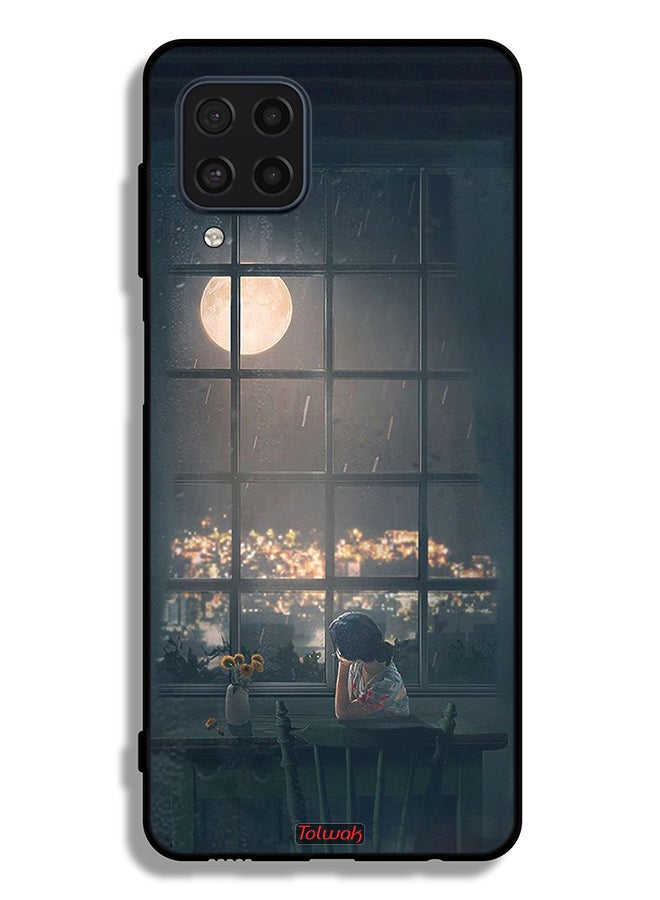 Tolwak Samsung Galaxy M22 Protective Case Cover Looking At Moon Art - Image 2