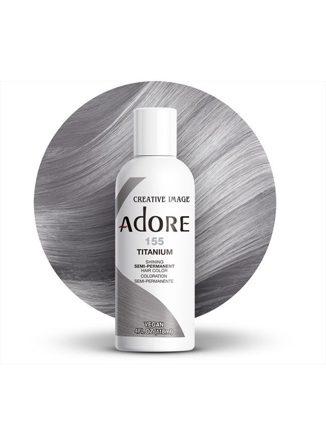 Adore Semi Permanent Hair Color - Vegan and Cruelty-Free Hair Dye - 4 Fl Oz - 155 Titanium (Pack of 1) - Image 1