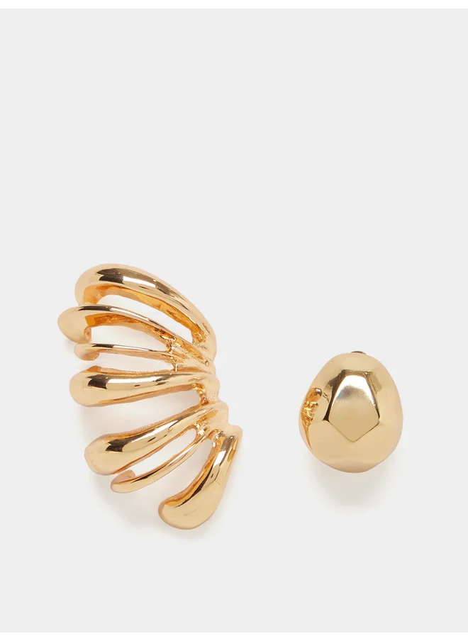 ستايلي Styli Ear Cuff Stud Earrings