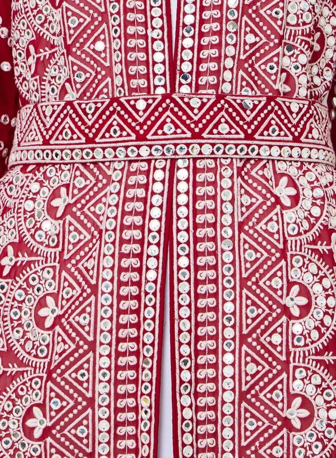 Maxim Creation  Embroidered Jalabiya with Inner Dress and Belt for Women | Best Price UAE