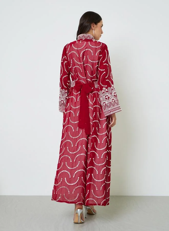 Maxim Creation  Embroidered Jalabiya with Inner Dress and Belt for Women | Best Price UAE