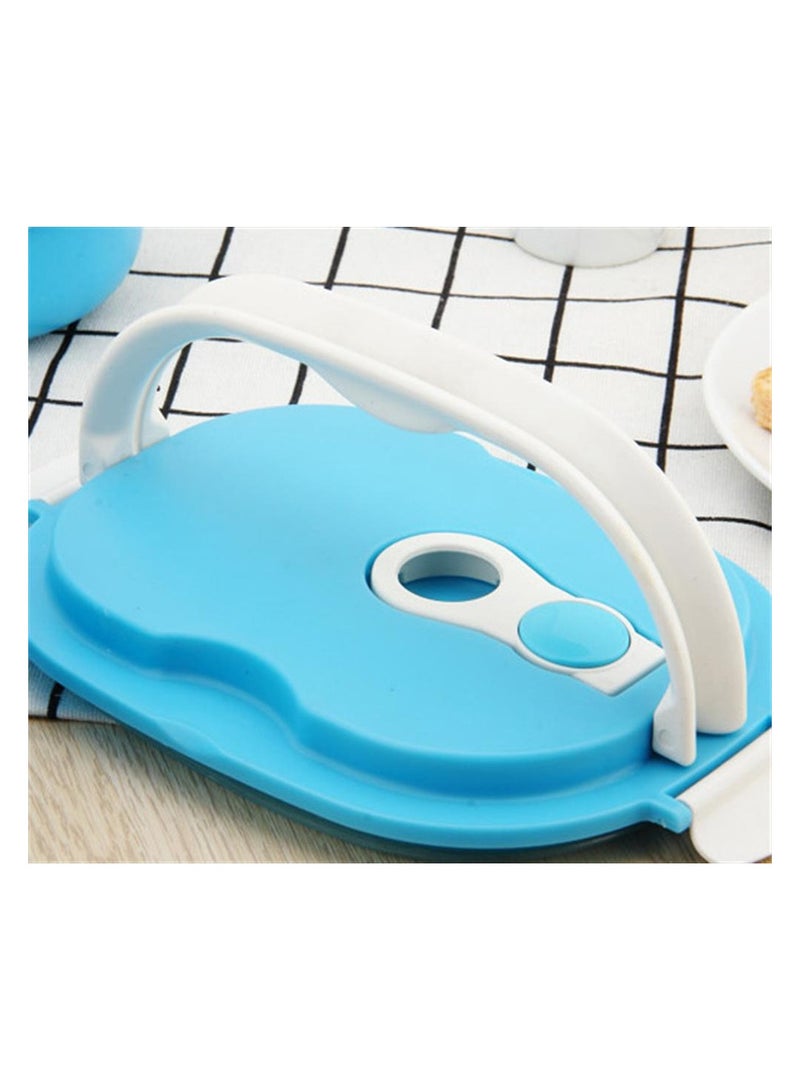 SYOSI Lunch Box, SYOSI Rectangle Thermal for Food Stainless Steel Lunch Container Lunch Box Food Storage Container Thermos for Hot Food 900ML (Blue 1 Layer)  - Image 4