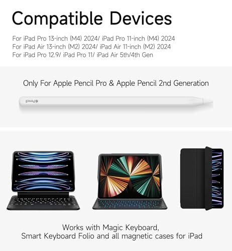Dracool for Apple Pencil Pro/Apple Pencil 2nd Generation Pencil Holder Compatible with Magic Keyboard, Smart Folio, and Other Magnetic Cases for iPad Pencil Case 6.53 inch - Black - Image 2