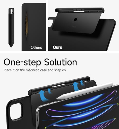 Dracool for Apple Pencil Pro/Apple Pencil 2nd Generation Pencil Holder Compatible with Magic Keyboard, Smart Folio, and Other Magnetic Cases for iPad Pencil Case 6.53 inch - Black - Image 3