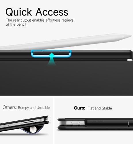 Dracool for Apple Pencil Pro/Apple Pencil 2nd Generation Pencil Holder Compatible with Magic Keyboard, Smart Folio, and Other Magnetic Cases for iPad Pencil Case 6.53 inch - Black - Image 4