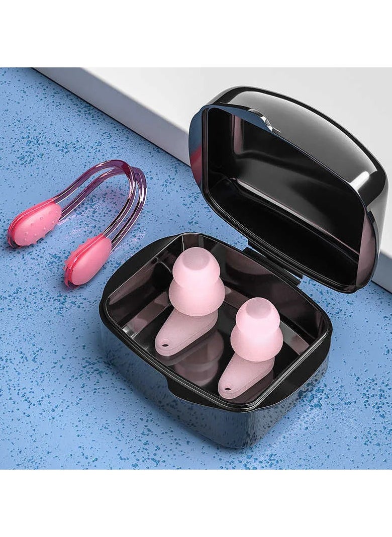 Generic Swimming Silicone Earplugs and Nose Clip Set, Waterproof And Noise-proof Equipment For Surfing And Diving, Outdoor Water Sports Supplies  - Image 1