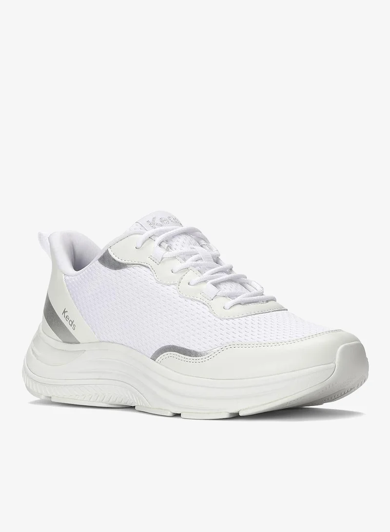 كيدز Keds Women's BlissMove Lace-Up Mesh Sneaker – Arch Support, Podiatrist-Approved Athletic Shoe White